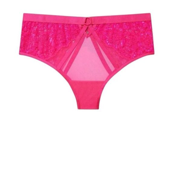 Torrid Womens 0 US Large Floral Lace Strappy Bralette 00 US Medium Panty Pink - Picture 4 of 10